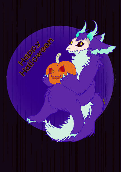[31.10.2018] Halloween art with one of my species of Krypts. Made on my old Samsung Tablet with the app MediBang Paint.