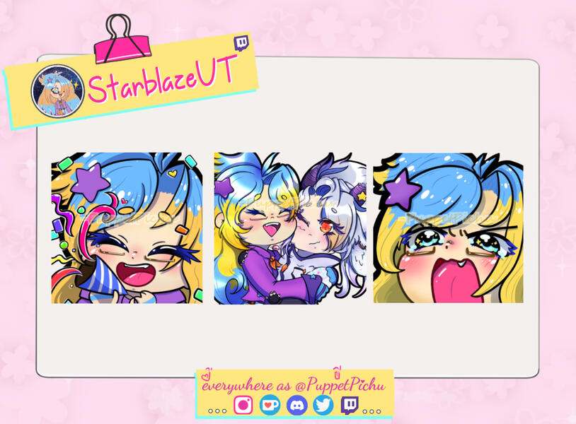 [30.05.2023] Emotepack commission from StarblazeVT. Made on my Samsung Tab S7 with the app MediBang Paint and CSP.