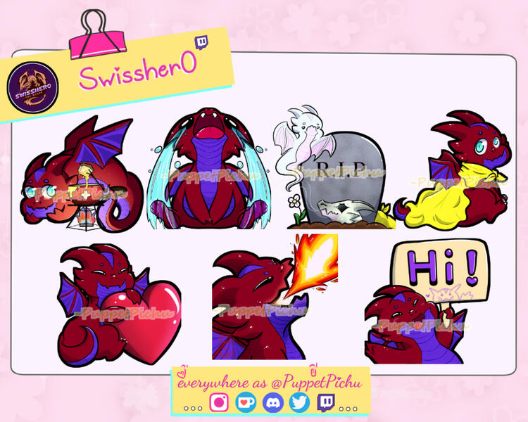 [30.05.2023] Emotepack commission from Swissher0. Made on my Samsung Tab S7 with the app MediBang Paint and CSP.